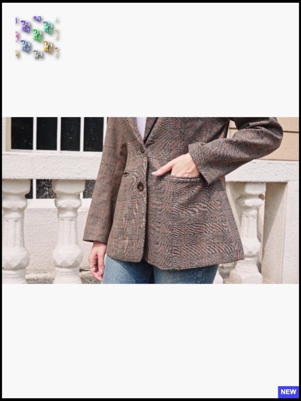 Lightweight Notched Lapel Blazer Plaid Dressy Casual Work Office Jacket - Picture 7 of 7